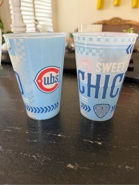 Chicago Cubs 2026  Light Blue Plastic Stadium Cups- Official Team Design x2 cups